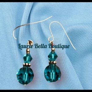 4 Blue Crystals Earrings